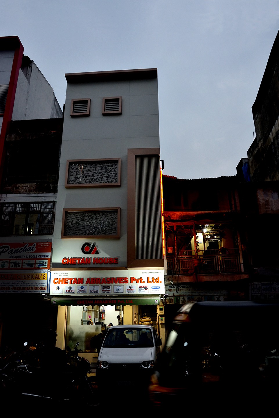 Chetan House building - evening view