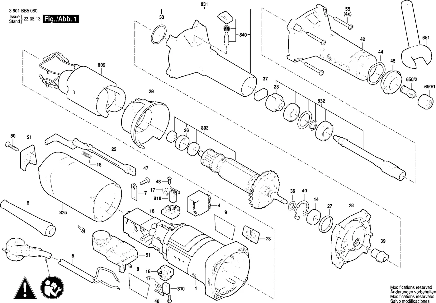 Bosch GGS 30 LS exploded view diagram 1 with part item numbers