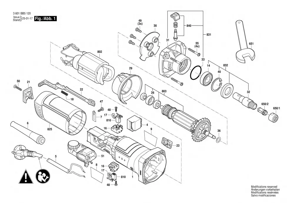 Bosch GGS 30 S exploded view diagram 1 with part item numbers